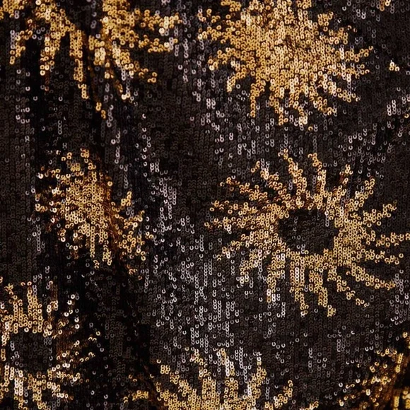 NWT RARE Farm Rio Sunny Mood Sequin Maxi Dress Black Gold Extra Large XL - Picture 5 of 16
